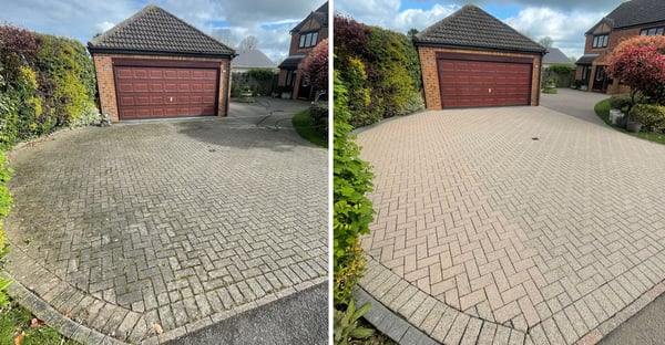 pressure washing driveway patio